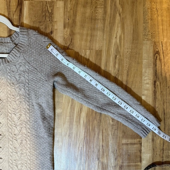 Garnet Hill Fine Merino Wool Women’s Beige Textured Knit Sweater Size S - Picture 6 of 7